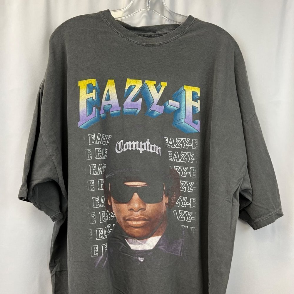 Easy E Men’s Crew Neck Short Sleeve T-Shirt Gray/Multi Size 3XL
